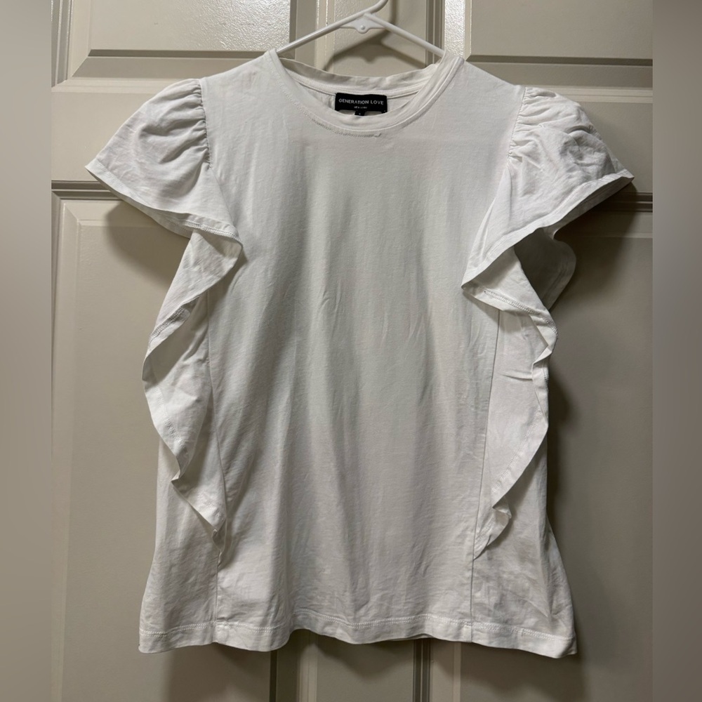 Generation Love Ruffle Flutter Sleeve Blouse